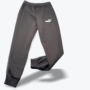 Puma Mens Black Fleece Lined Tapered Jogger Sweatpants Small Logo Activewear